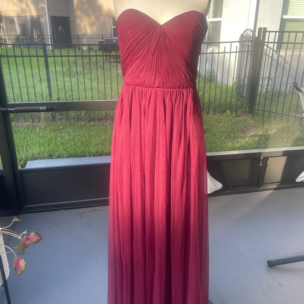 Birdy Grey Strapless Burgundy Dress